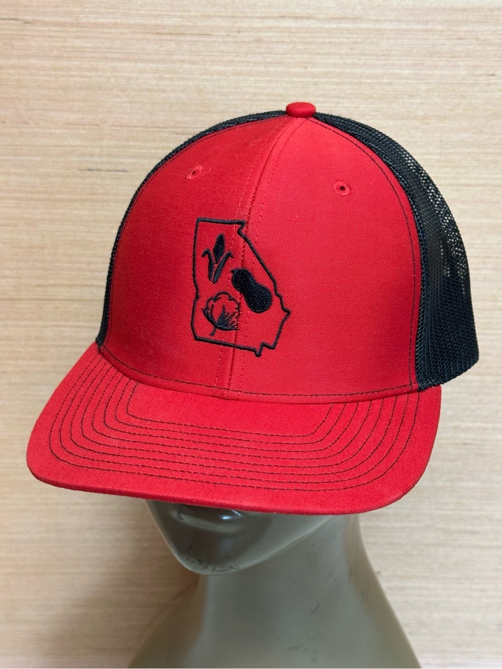 Its All About The South Peanut Cotton Corn Farmers Red & Black Trucker Hat Cap